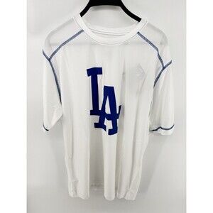 MLB LA Dodgers White Classic Logo Adult Stitches Jersey Shirt  Size L NWT